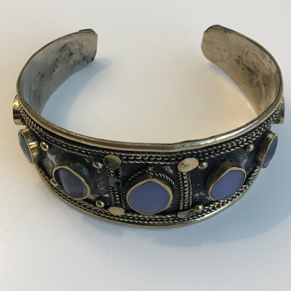 Light Blue Coral Tribal Cuff Bracelet